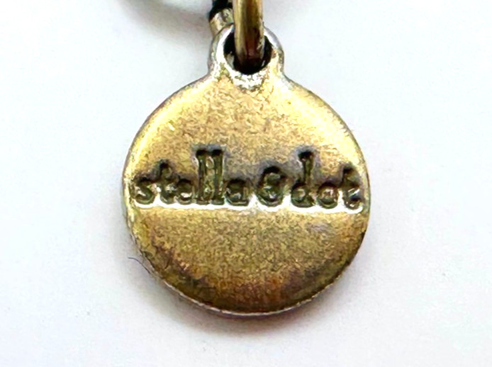 Signed Stella & Dot Gold Tone & Royal Blue Acrylic Stones Necklace Vintage