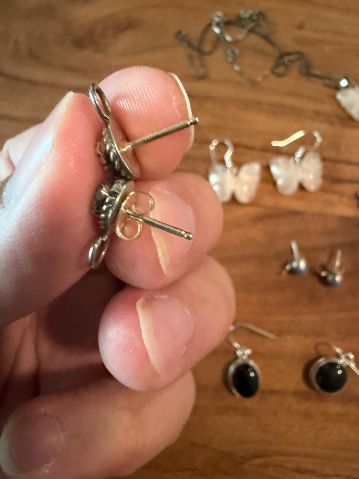 A Group of Estate Silver Jewelry, Earrings, Pendants, and Necklace