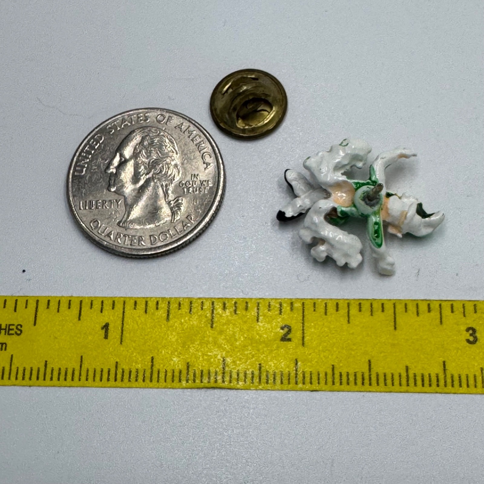 Vintage Leprechaun Figurine Lapel Pin Shamrock St Patrick Day Green Enamel
