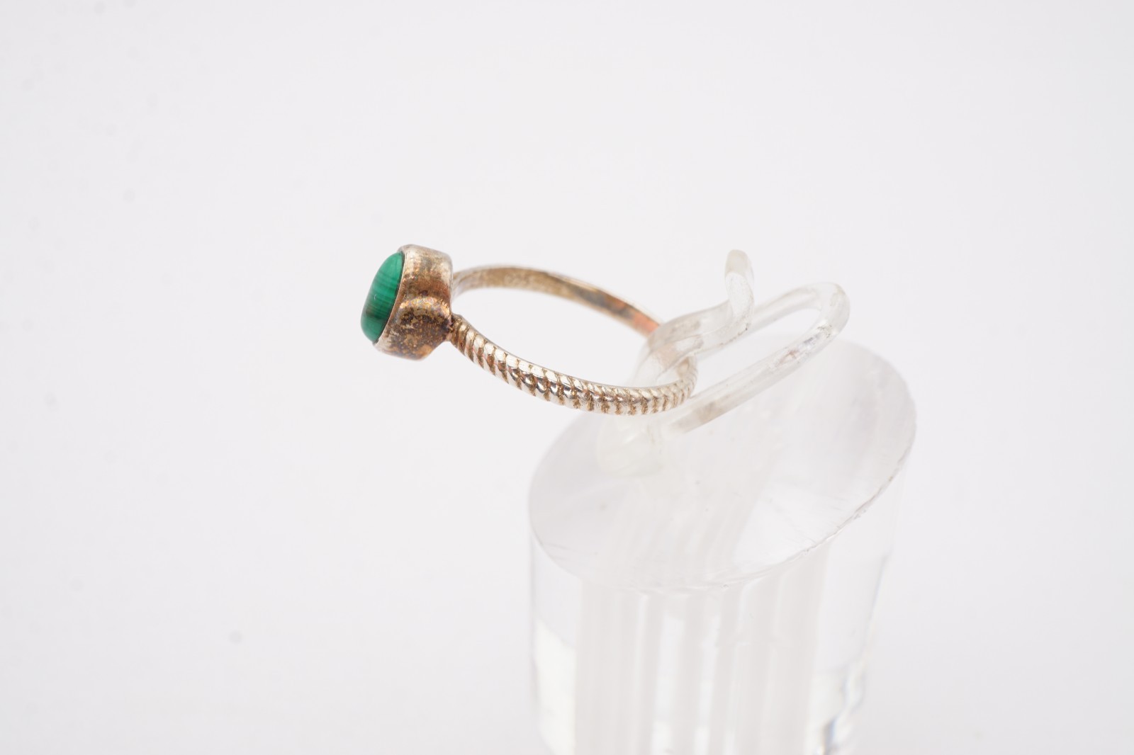 Vintage Sterling Silver 925 Malachite Ring Size 4.25