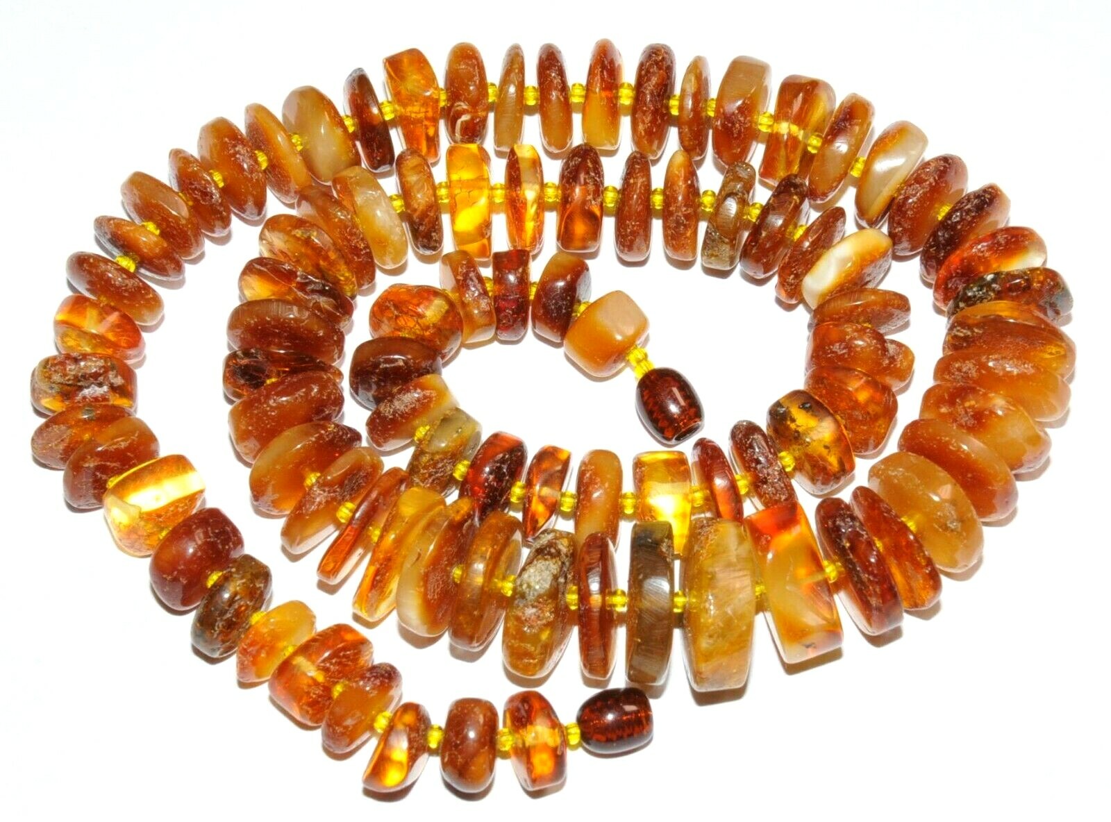 ✅51 cm=45gr RUSSIAN SOVIET BALTIC AMBER BEAD NECKLACE 琥珀 BRACELET STONE PENDANT