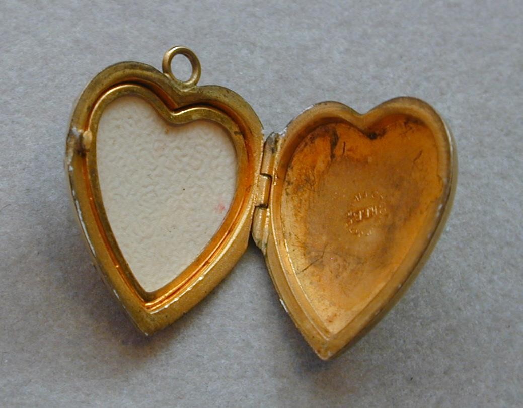 Victorian Gold & Rose Tone GF Jeweled Ornate Heart Locket