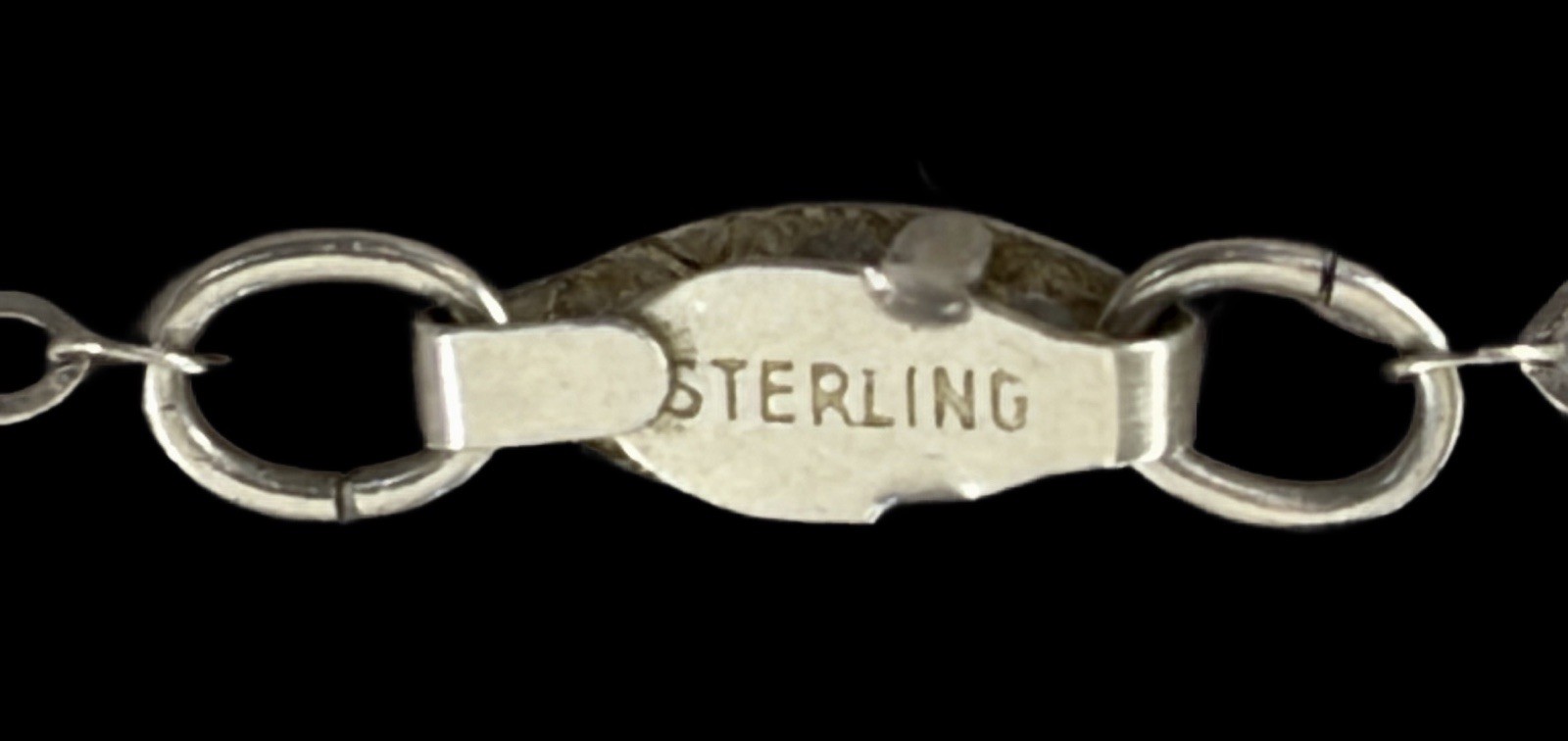 VTG Sterling Silver & Turquoise Inlay Modernist Southwest Pendant Necklace~1950s