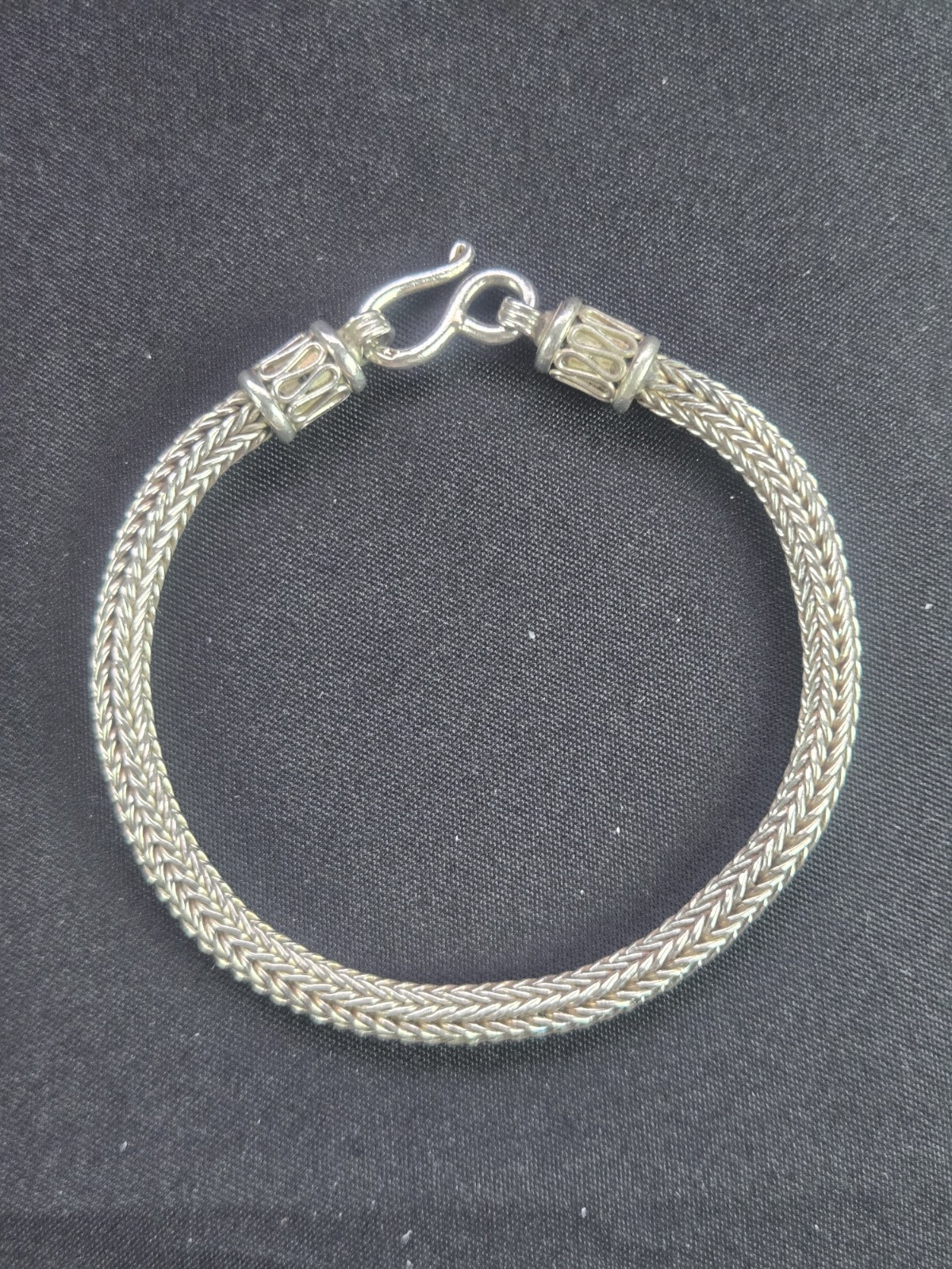 Vintage Handcrafted 7″ Sterling Silver Foxtail Bracelet With Hook And Eye Clasp
