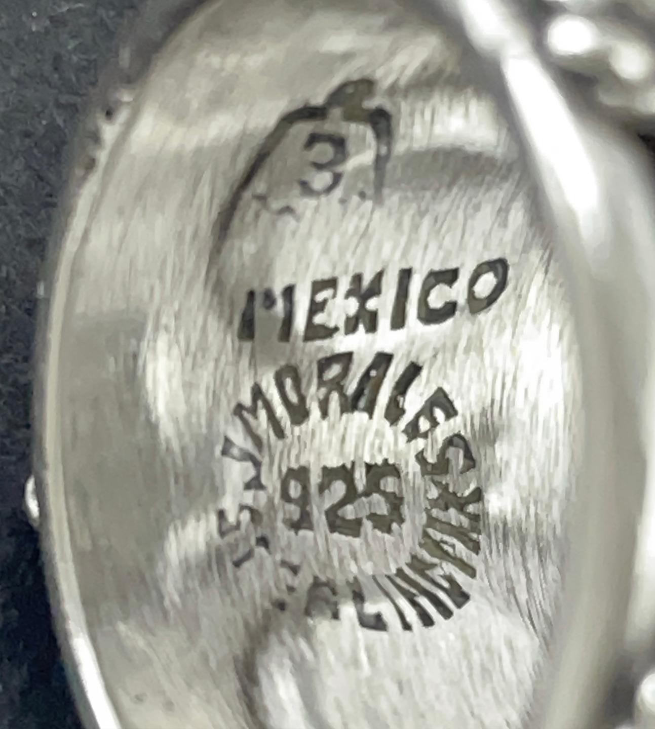 VINTAGE TAXCO MEXICO STERLING SILVER WIDE BAND RING J MORALES SIZE M½