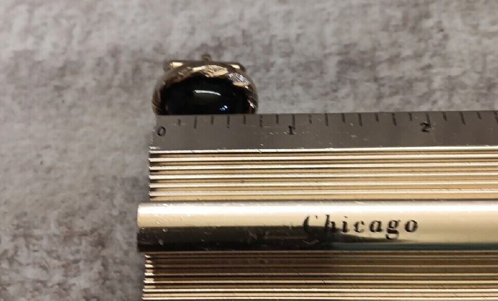 ✅VTG Swank Gold Tone & Black Cabochon Cufflinks Studs Dress Set in Original Box