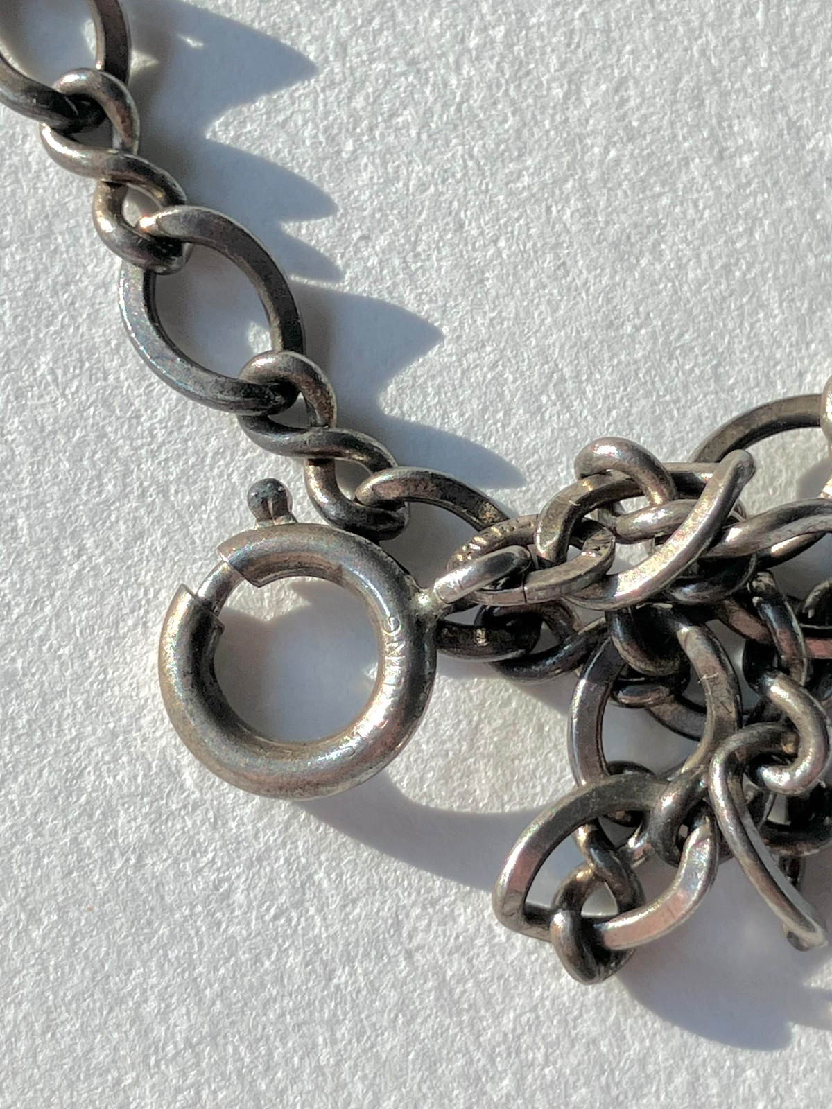 Sterling silver starter charm bracelet 6″ long