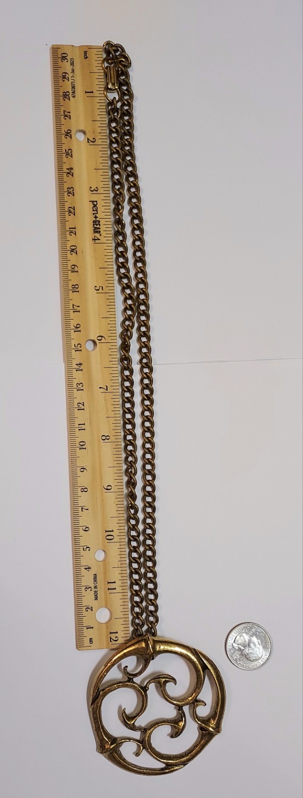 Vintage Alva Museum Replicas Necklace Celtic Knot Circle 70s Statement Gold Tone