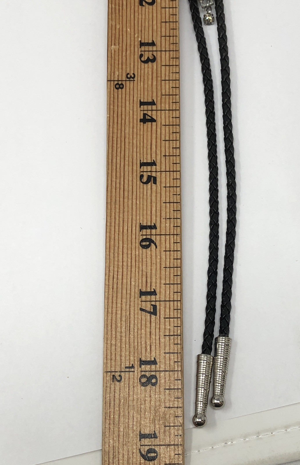 Saddle Bolo Tie Slide Braided Leather Western Rhinestone – Vintage