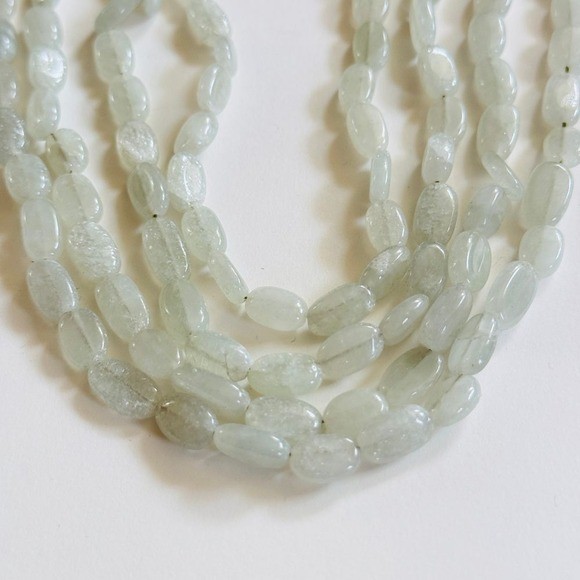 Green Beryl Necklace VtG Genuine Beaded multi strand Natural nugget beads 36″