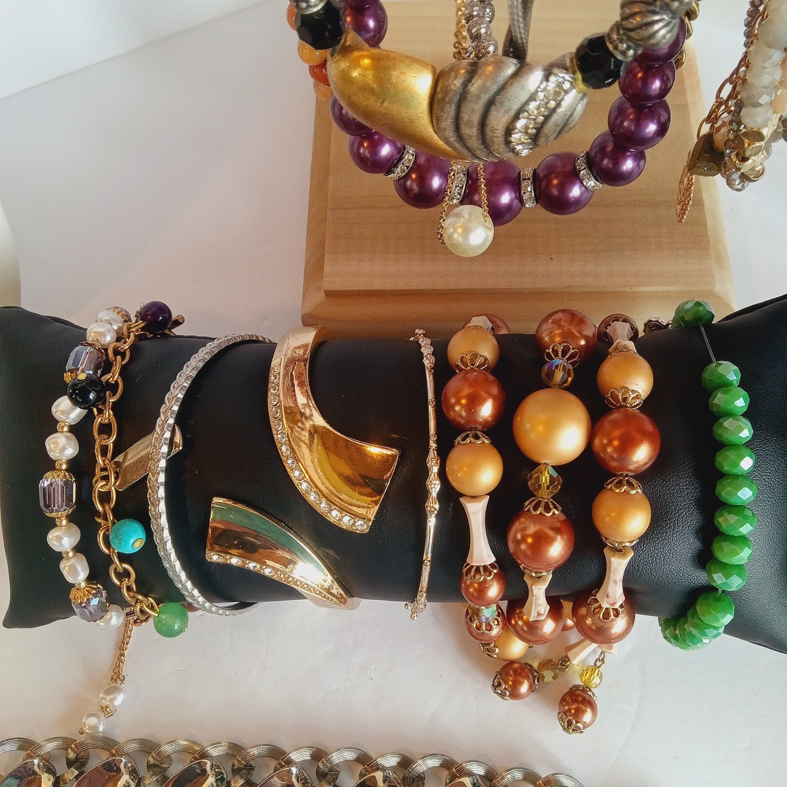 50 Pc Vintage to now Jewelry lot Necklaces Bracelets Earrings Brooches Rings
