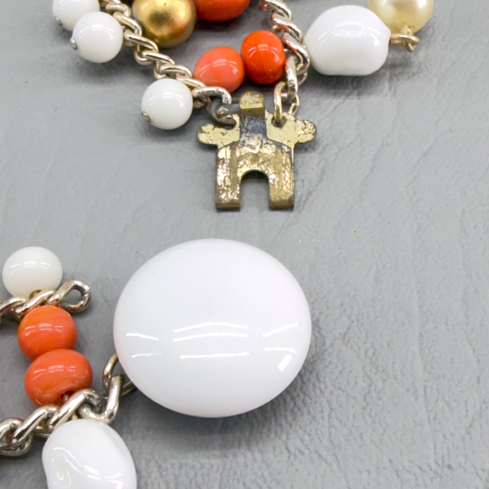 Vintage Beaded Statement Collar Necklace 13.5″ READ