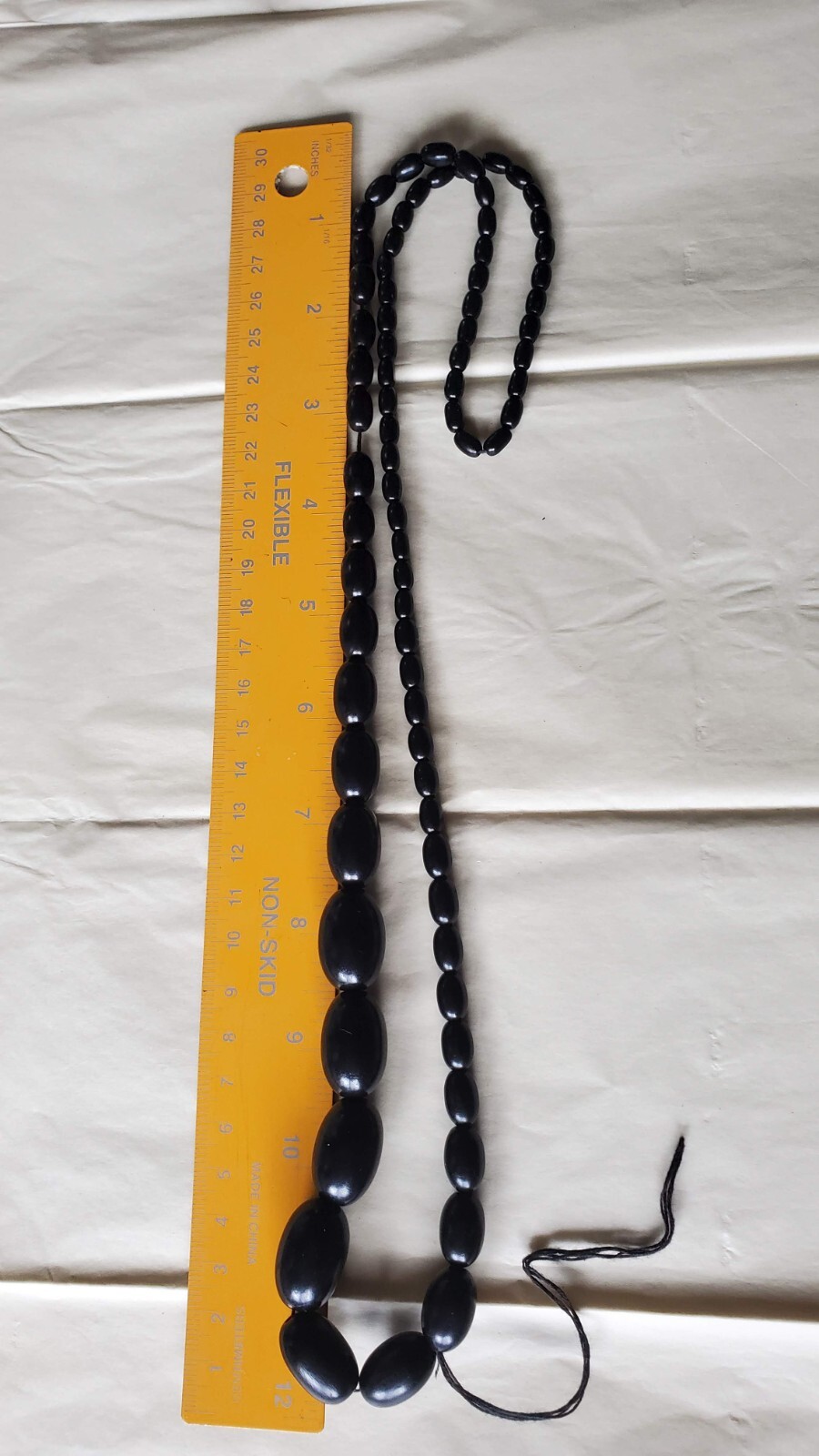 Antique very light olive beads necklace