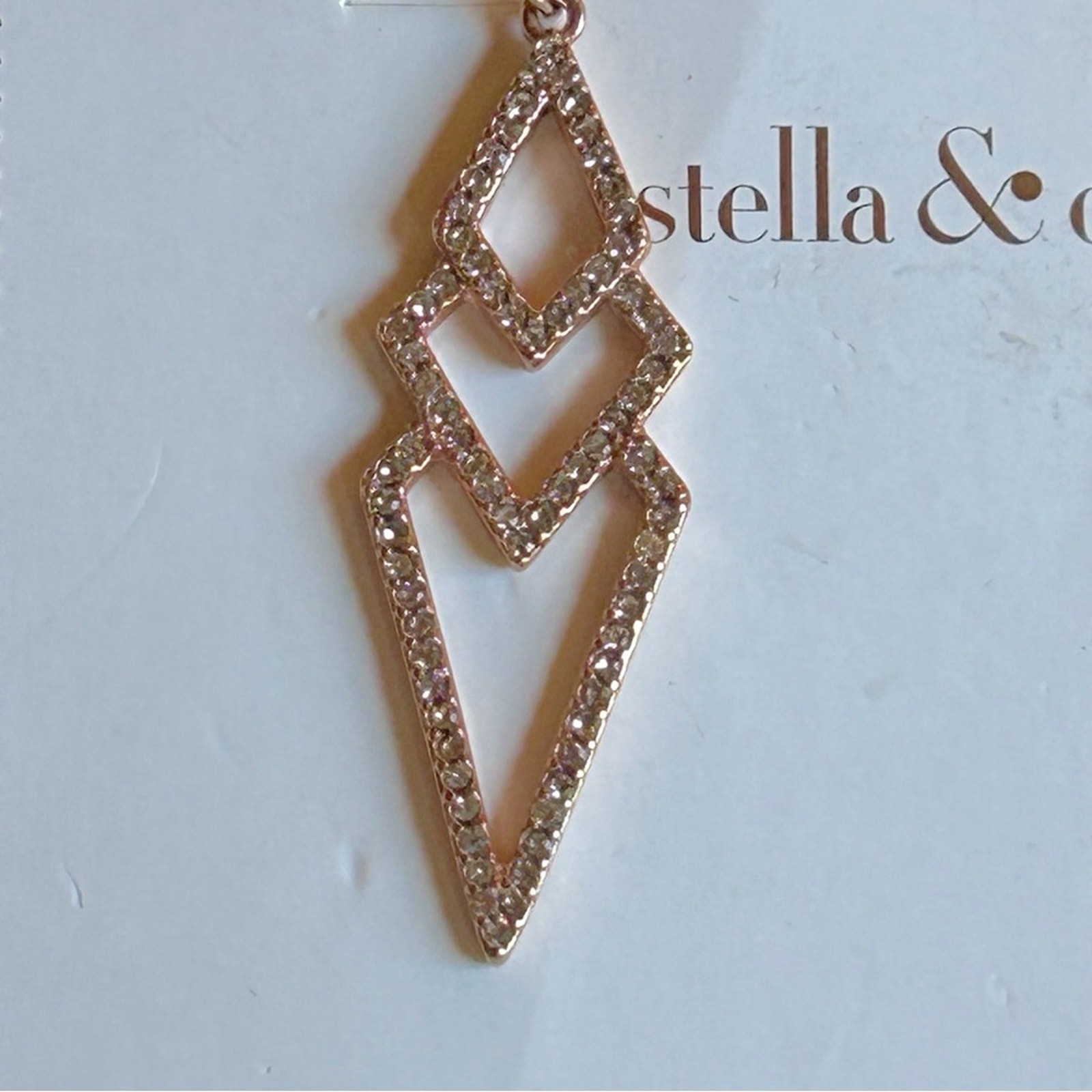 Stella and Dot Rose Gold Pave Spear Earrings