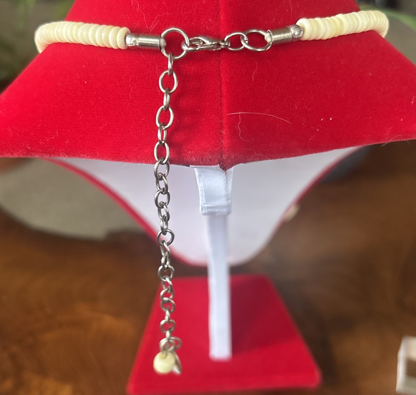 Vintage Signed ZAD Boho Bovine Bone Disc Necklace Up To 25”