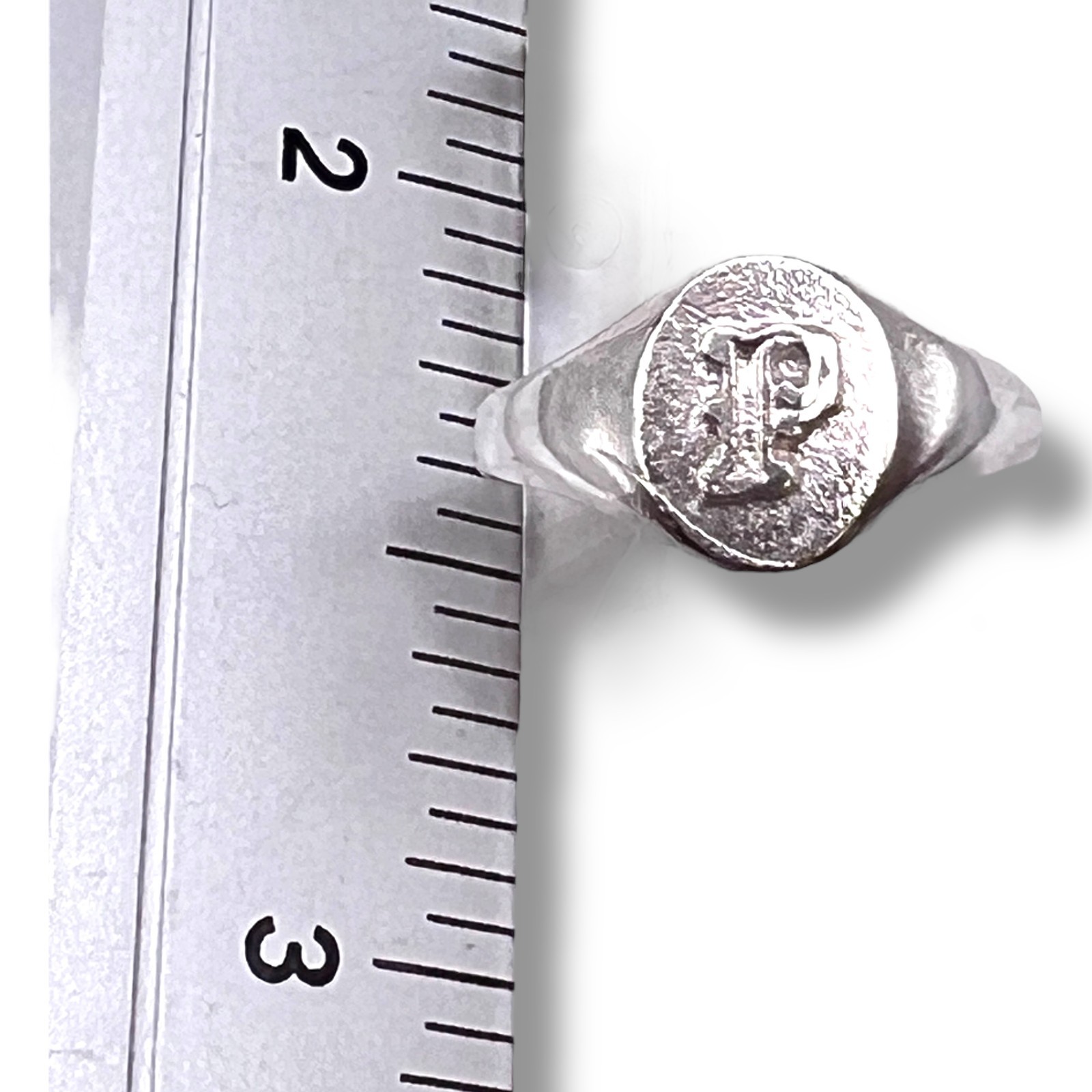 Initial Letter P Signet 925 Sterling Silver Child Woman Pinky Ring Size 3.5