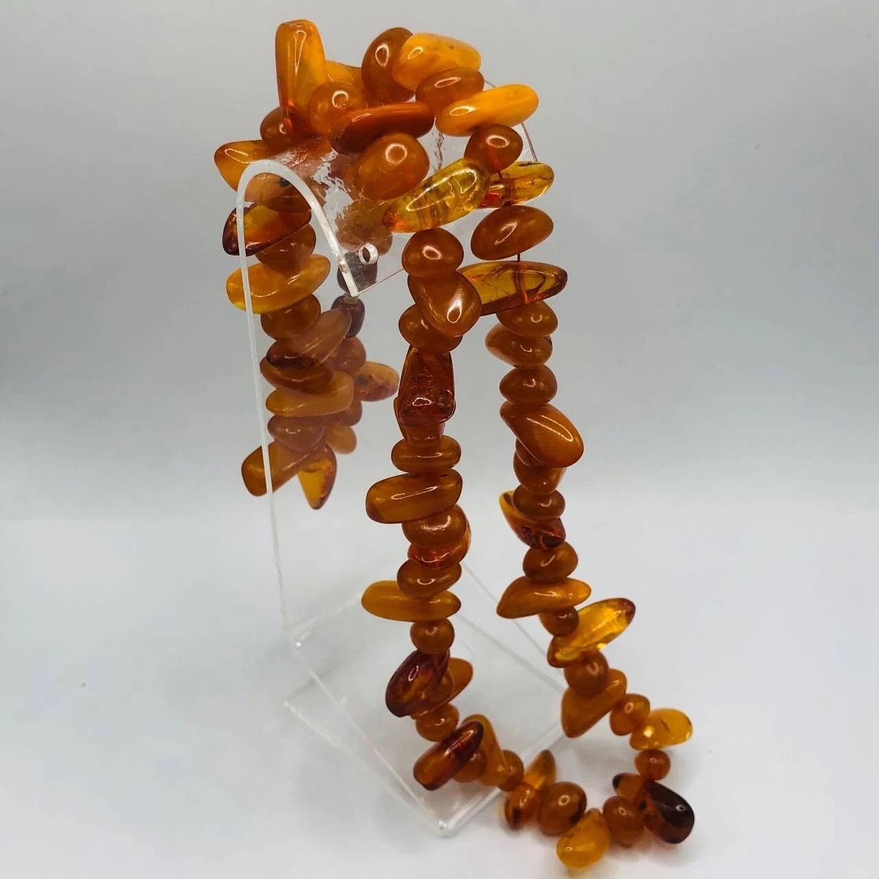 Ukrainian Butterscotch Genuine Amber Beads Necklace 44g 20″ length