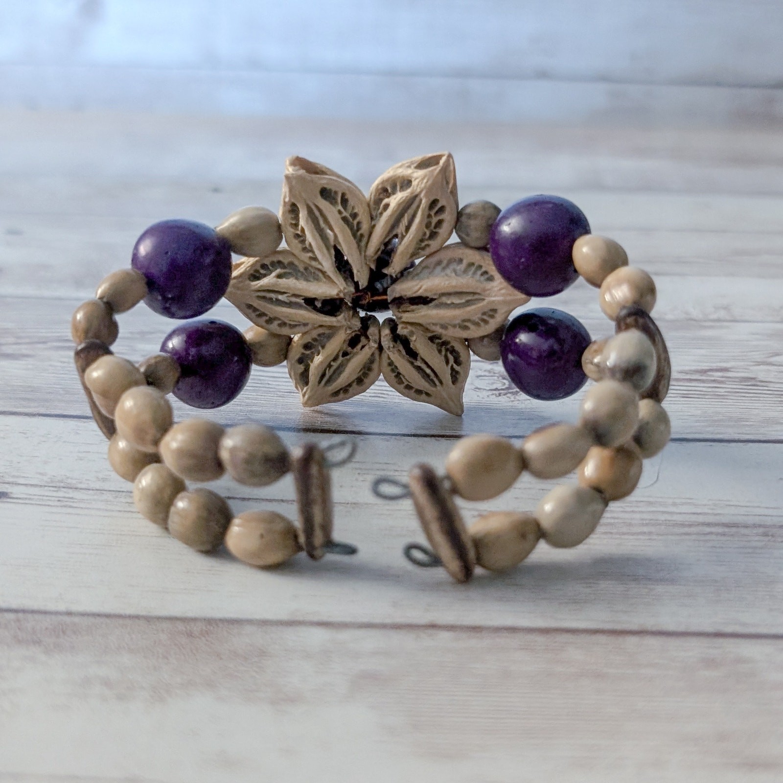 Vintage Bracelet Statement Flower Bangle
