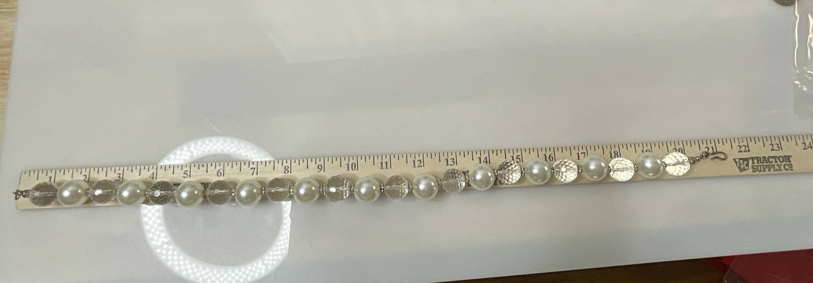 Artisan Rock Crystal Quartz Faux Pearl Necklace Handmade Studio Jewelry 20”