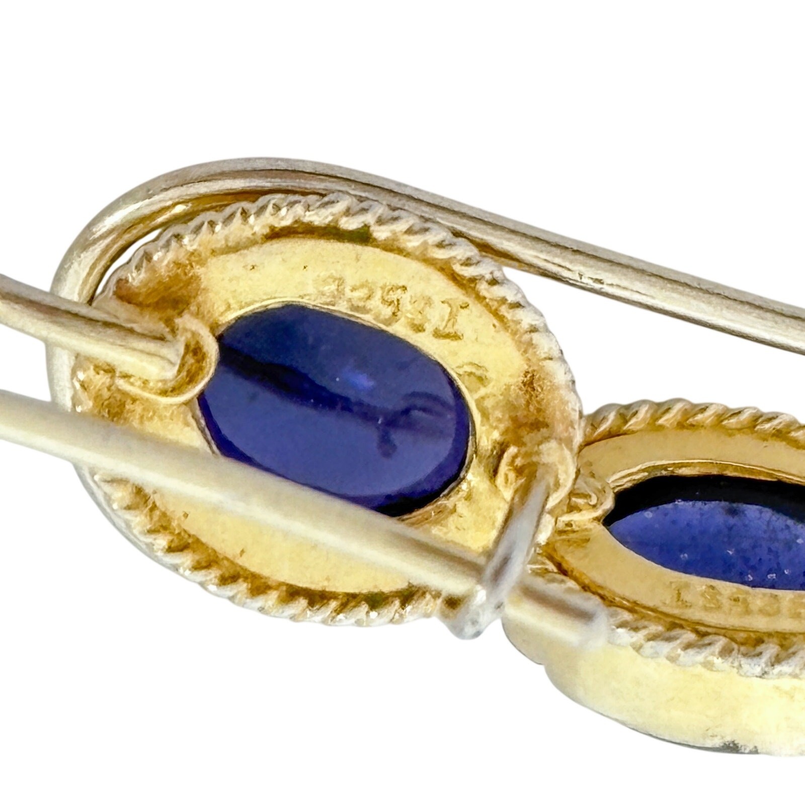 Vintage Gold-Tone Sterling Silver 925 Purple Glass Drop Earrings