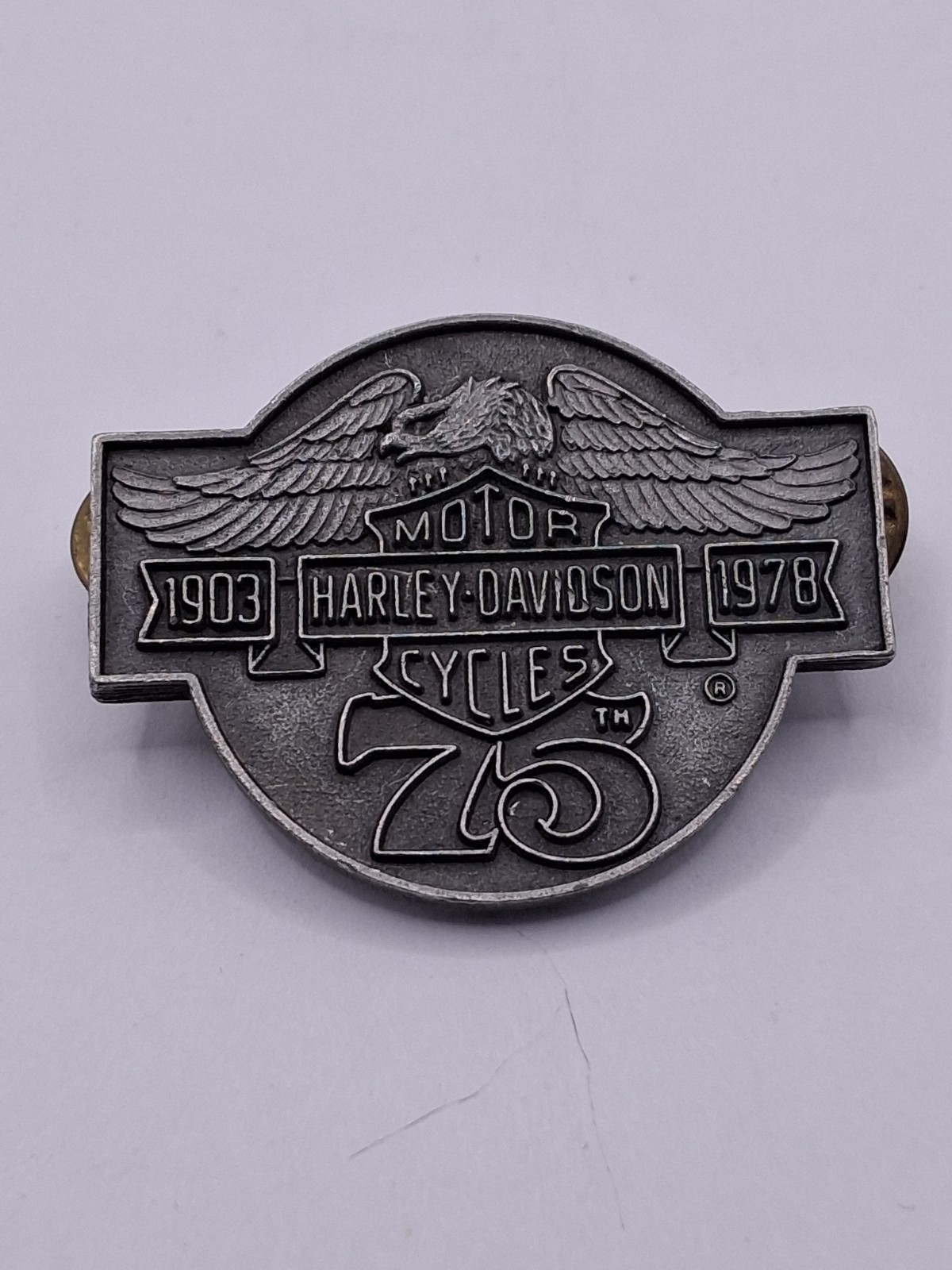 Harley Davidson 75th Anniversary Pin 1978 Vintage New Never used.