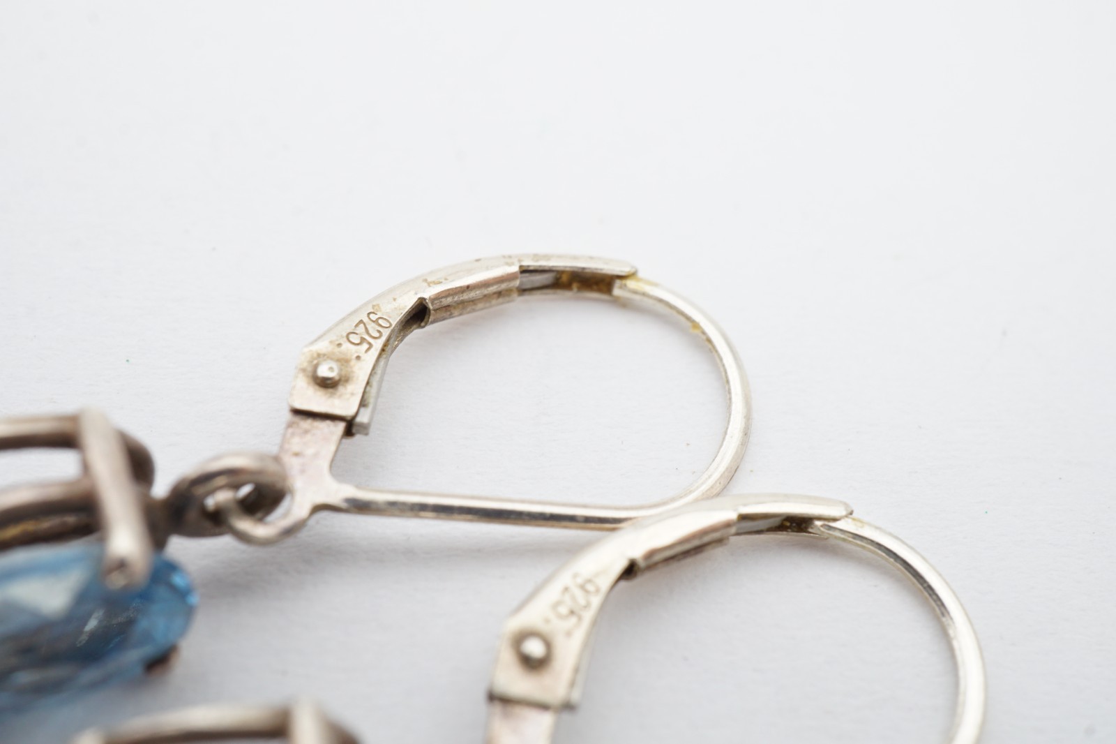 Vintage Sterling Silver 925 Blue Topaz Earrings