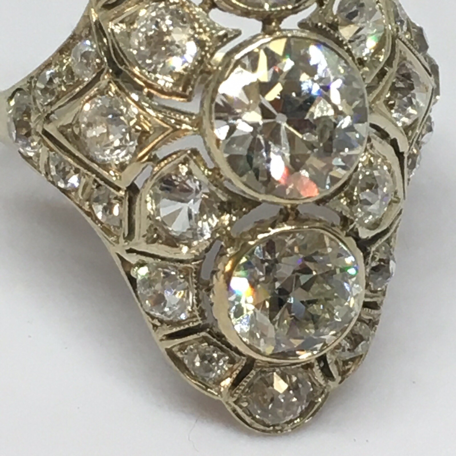 Art Deco 1920s Antique Ring 14K Gold 3.85 Ct Old European Cut American Size 6.5