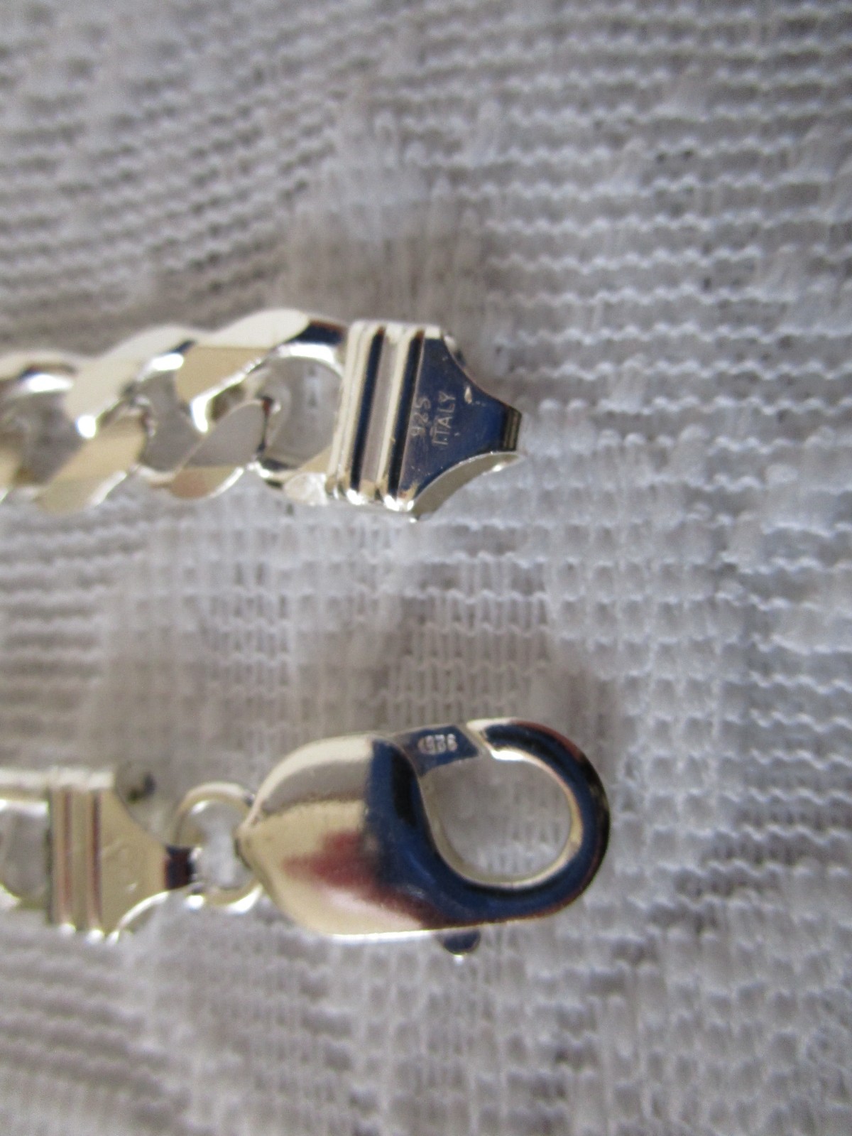 Vintage Sterling Silver Figaro Men’s Bracelet Italy Marked IBB 8.5” Long 3/8”W