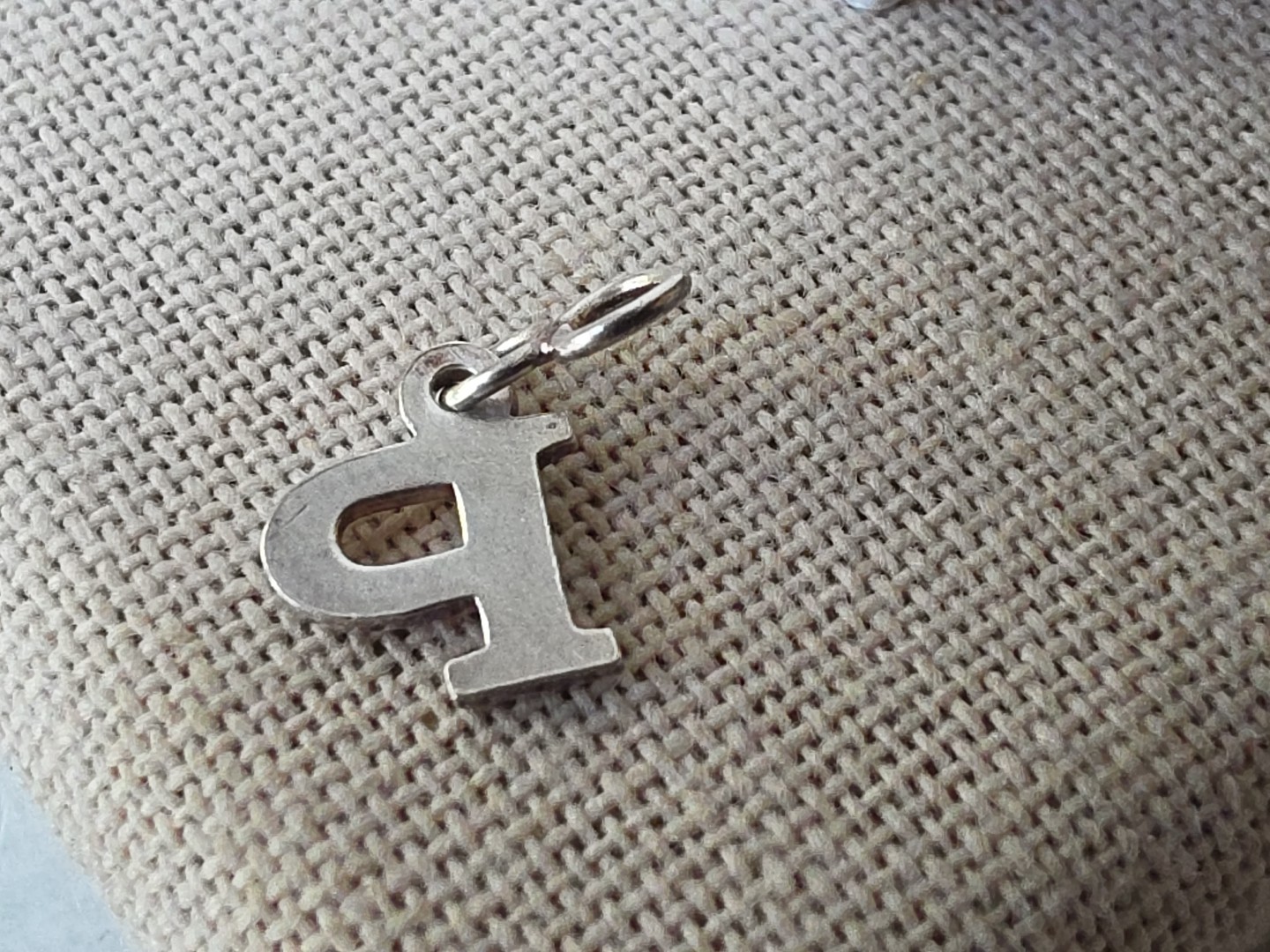 925 Sterling Silver Letter P Shaped Pendant/Charm Vintage