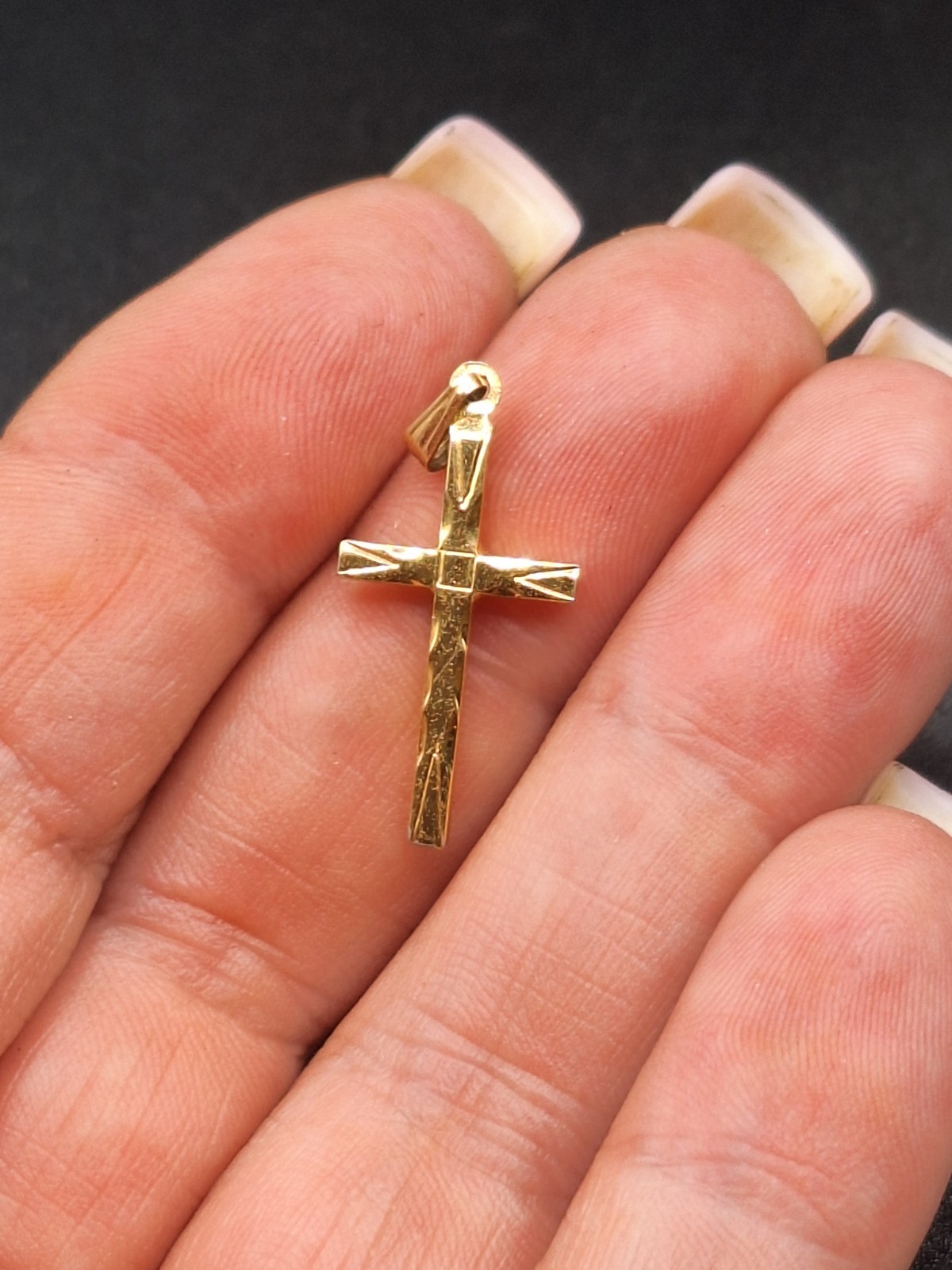 VTG 1/20 12k GF Gold Filled Etched Cross Pendant