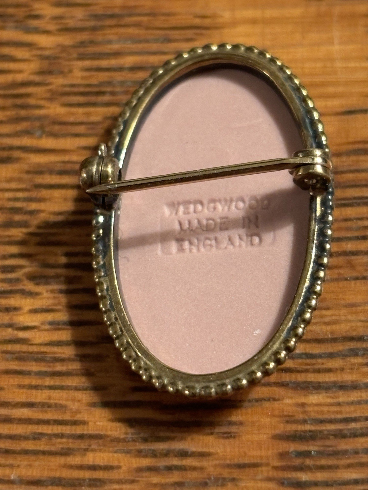Sterling Wedgwood Pink Cameo Brooch Made In England Woman ORIGINAL BOX Lapel