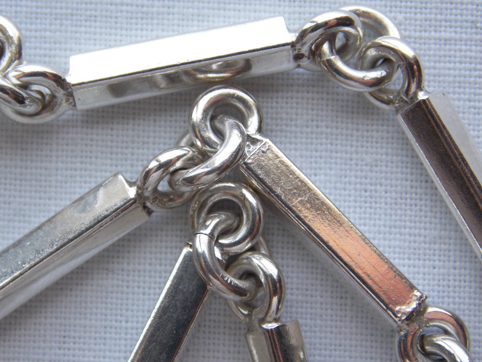 Vintage Mexico Signed TC-301 Bar Link Chain Necklace 36g 925 Sterling Silver 17″