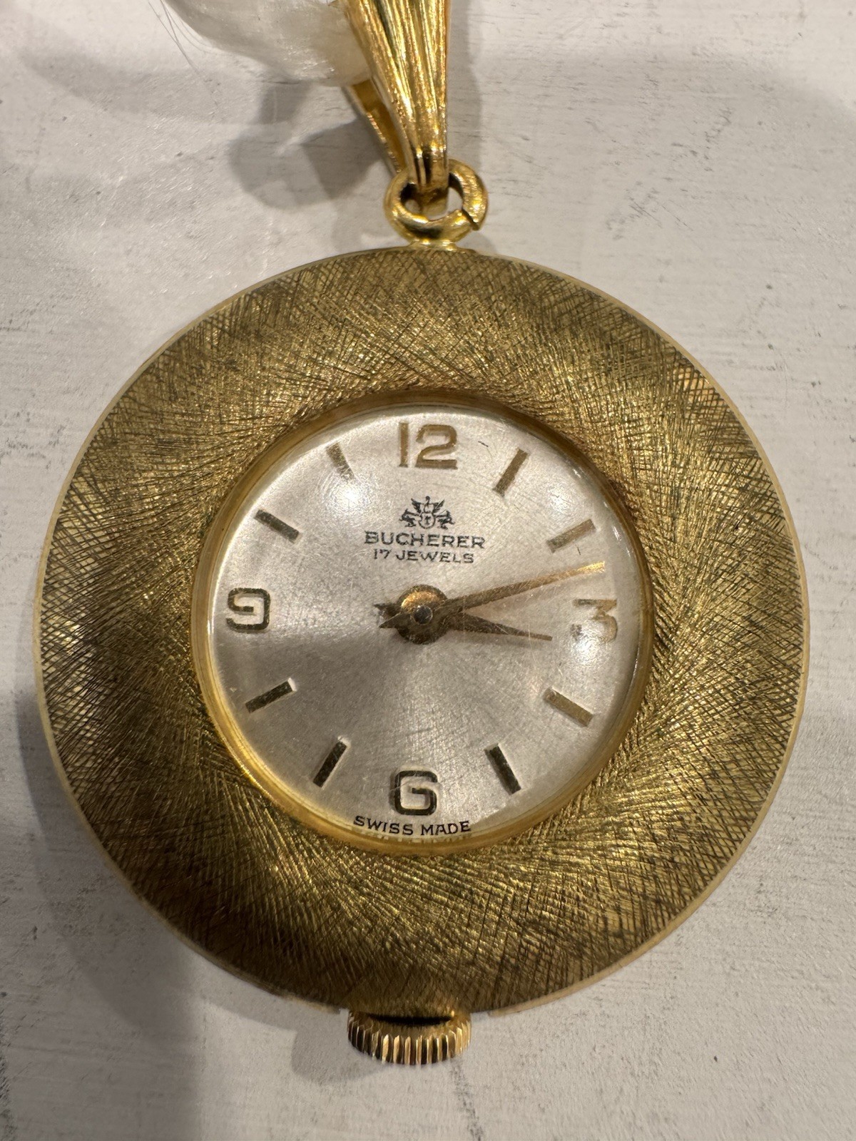 Vintage Bucherer 17 Jewel Pendant Watch- Rare Manual Wind Working