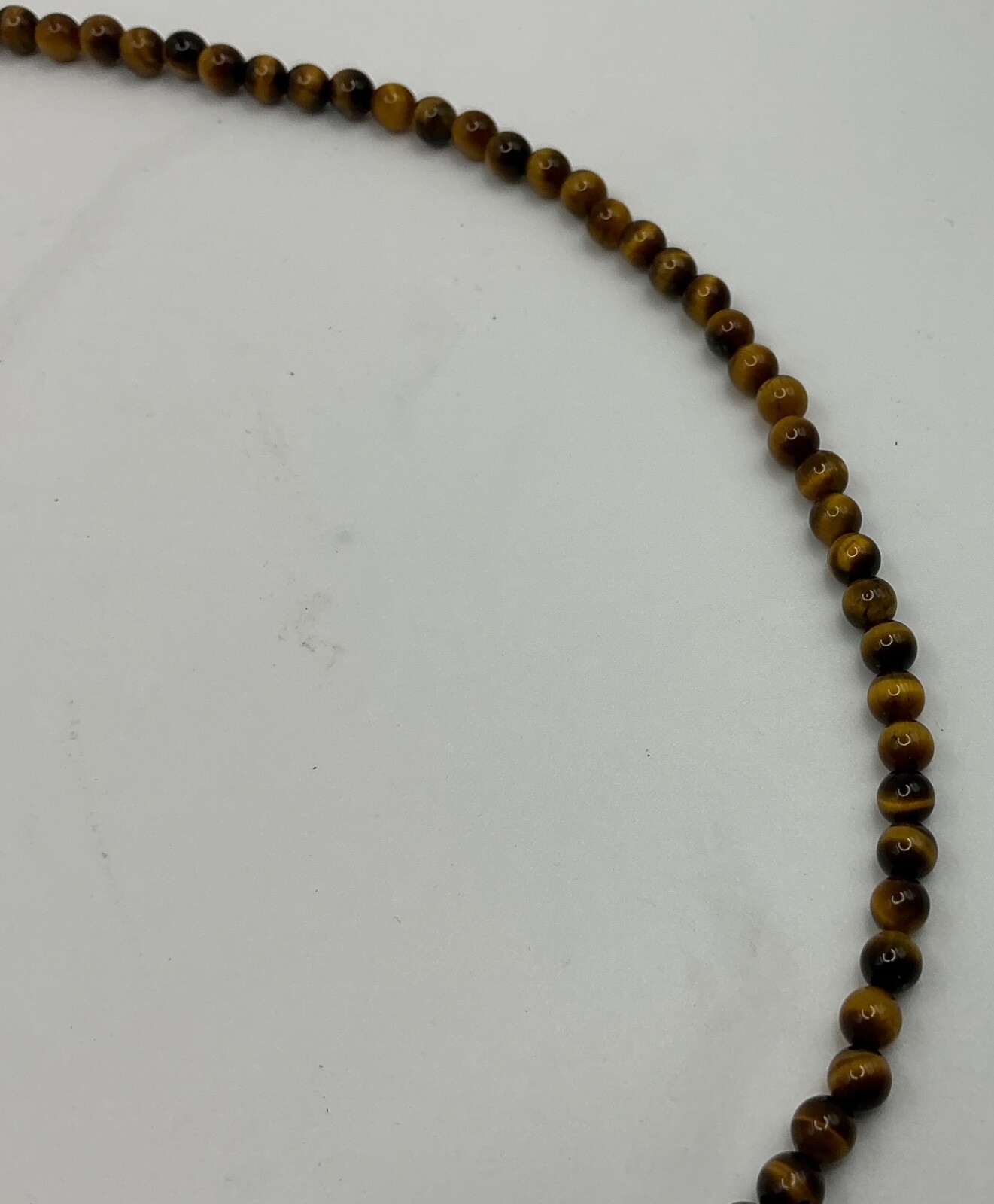 Vintage Tigers Eye Bib Fringe Beaded Necklace 18”
