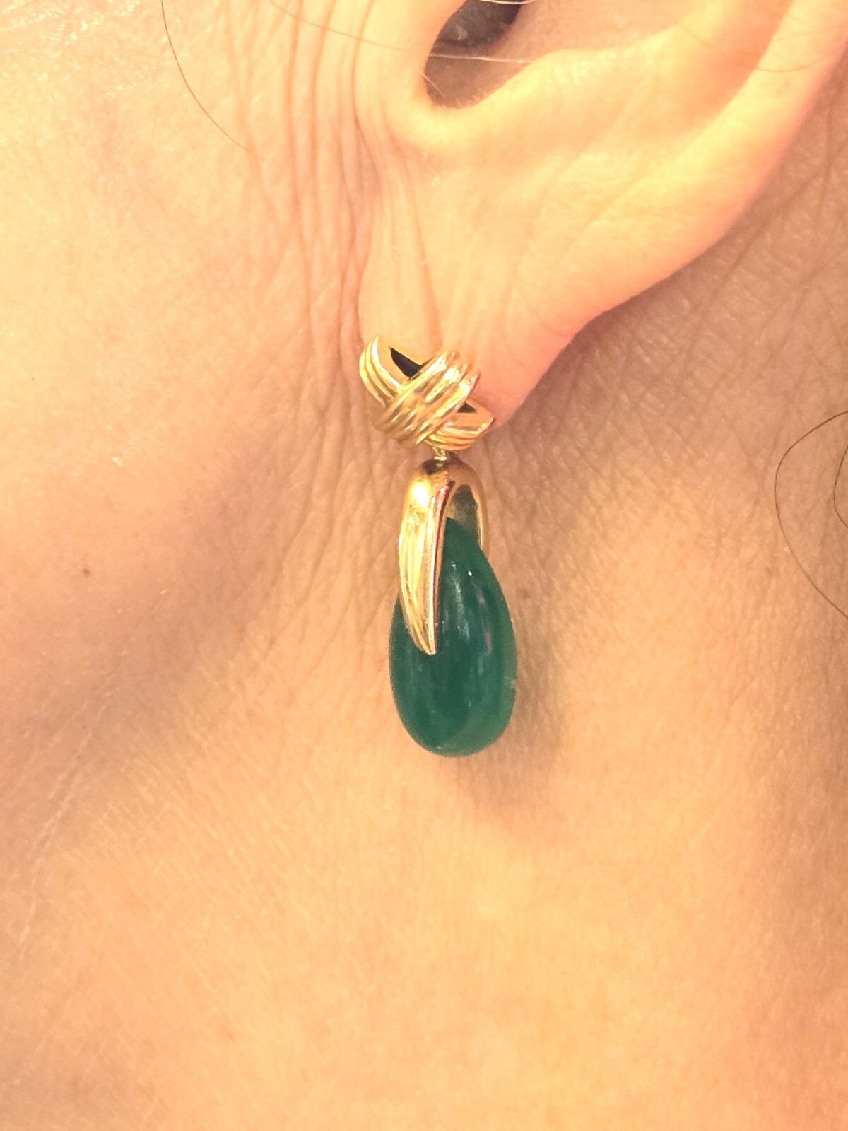 CERTIFIED NATURAL COLOMBIAN EMERALDS 17.5 CTS IN 18K GOLD FINE EARRINGS~$8,015.0