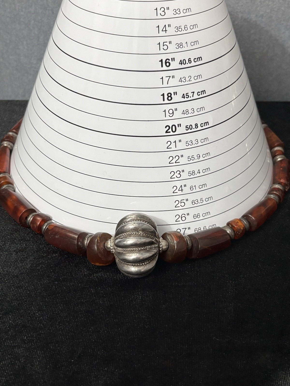 vintage Statement Necklace sterling silver 925 Sign Artisan Large Amber Runway