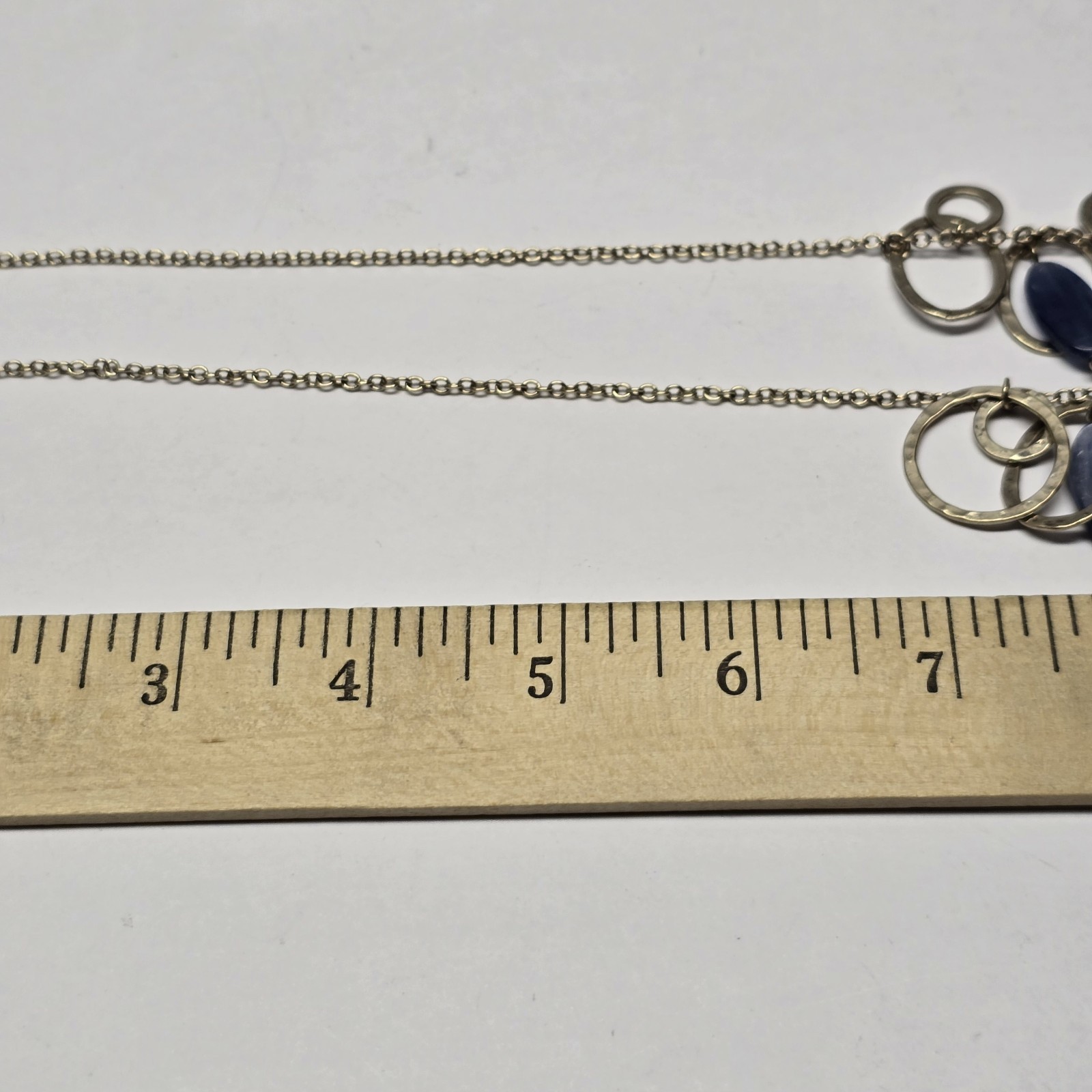 Vintage Coldwater Creek Jewelry Silvertone Chain Hoops Dangles Necklace 26″