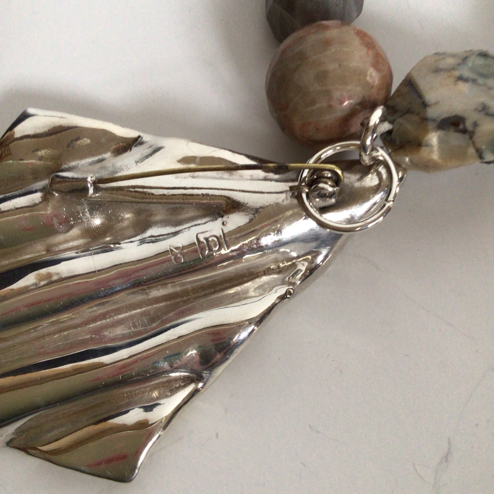 GORGEOUS SEBBAG VON MUSULIN NECKLACE DINOUART PENDANT STERLING