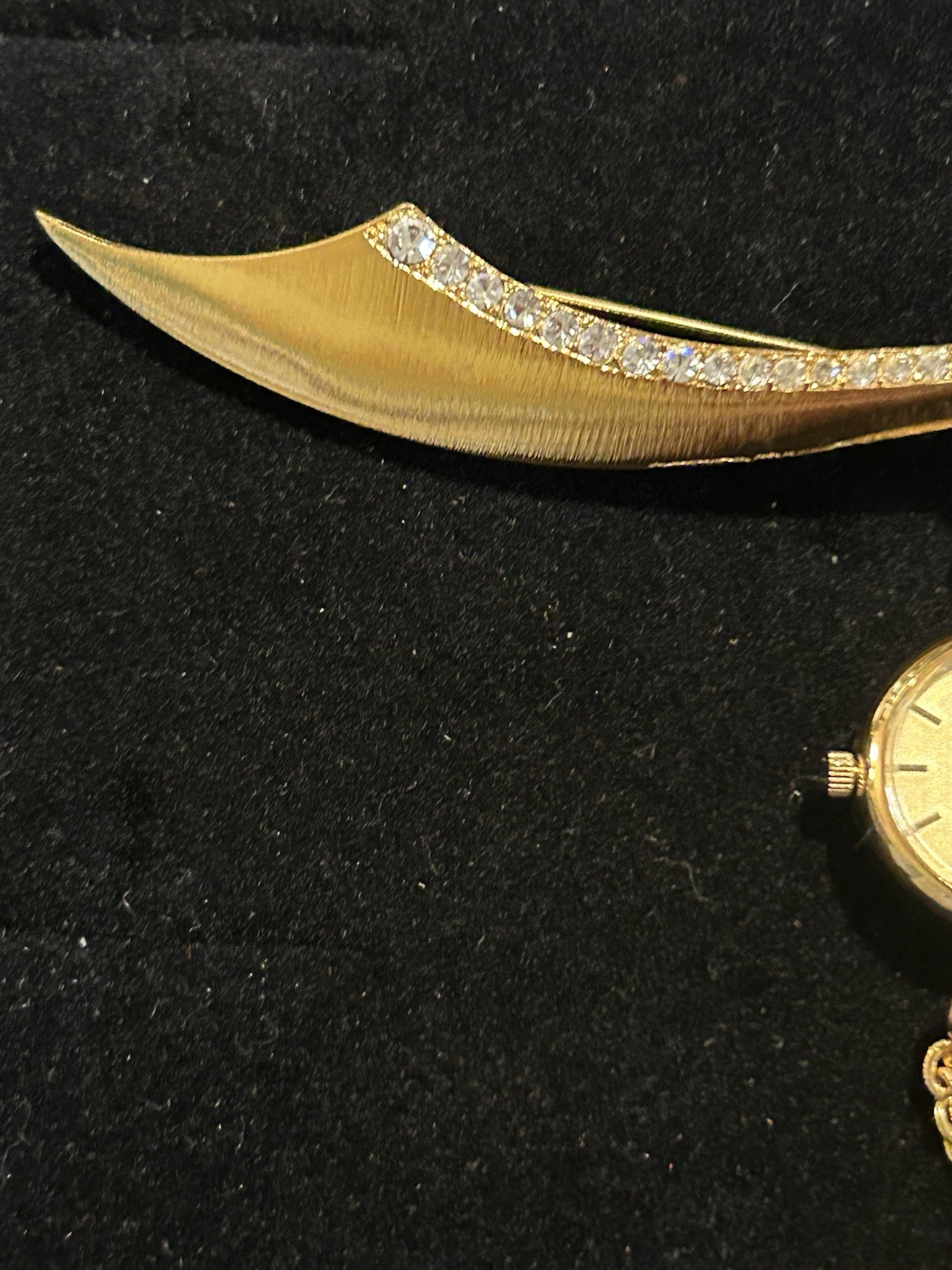 RARE Kenneth Jay Lane Saber Brooch With Watch Signed