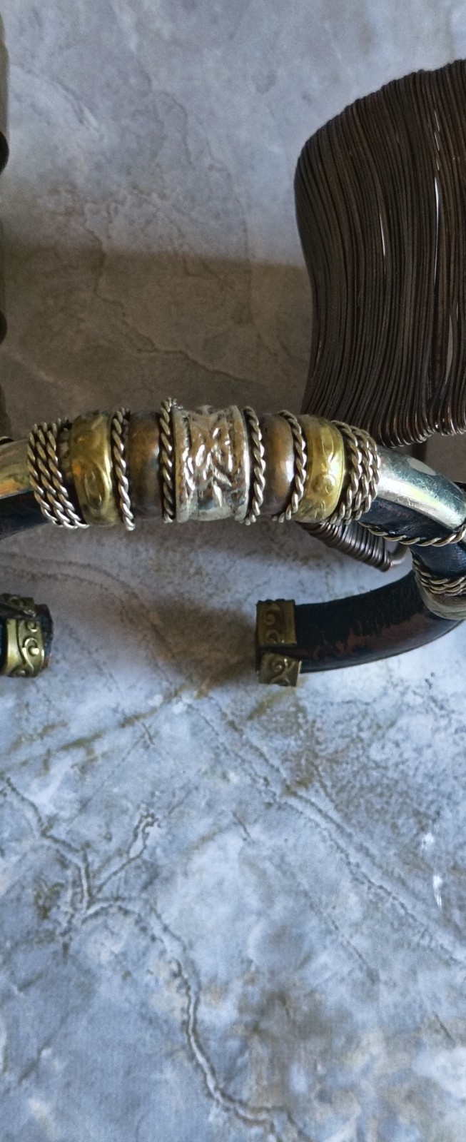 Vintage Artisan Ethnic Tribal Boho Wide Cuff Bracelet Lot Brass Silver Copper