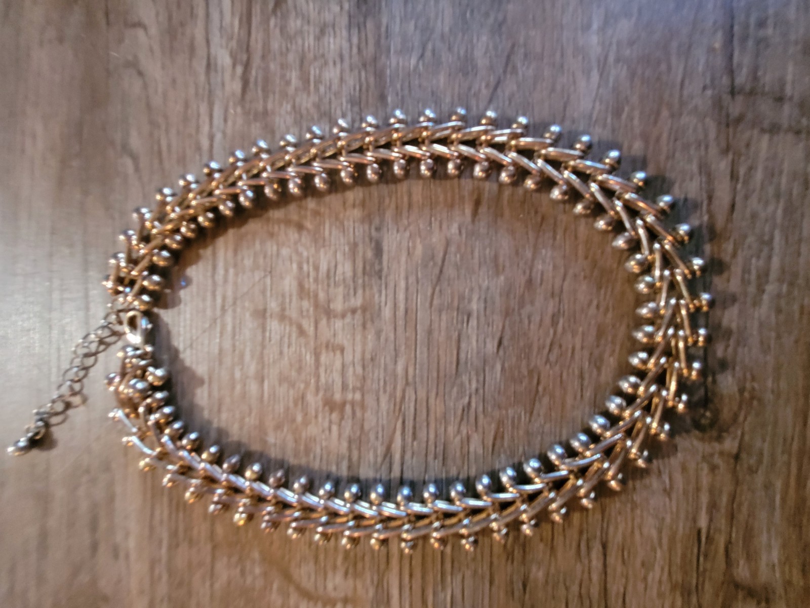 Silvertone Link Chain Articulated Necklace Vintage Costume Jewelry
