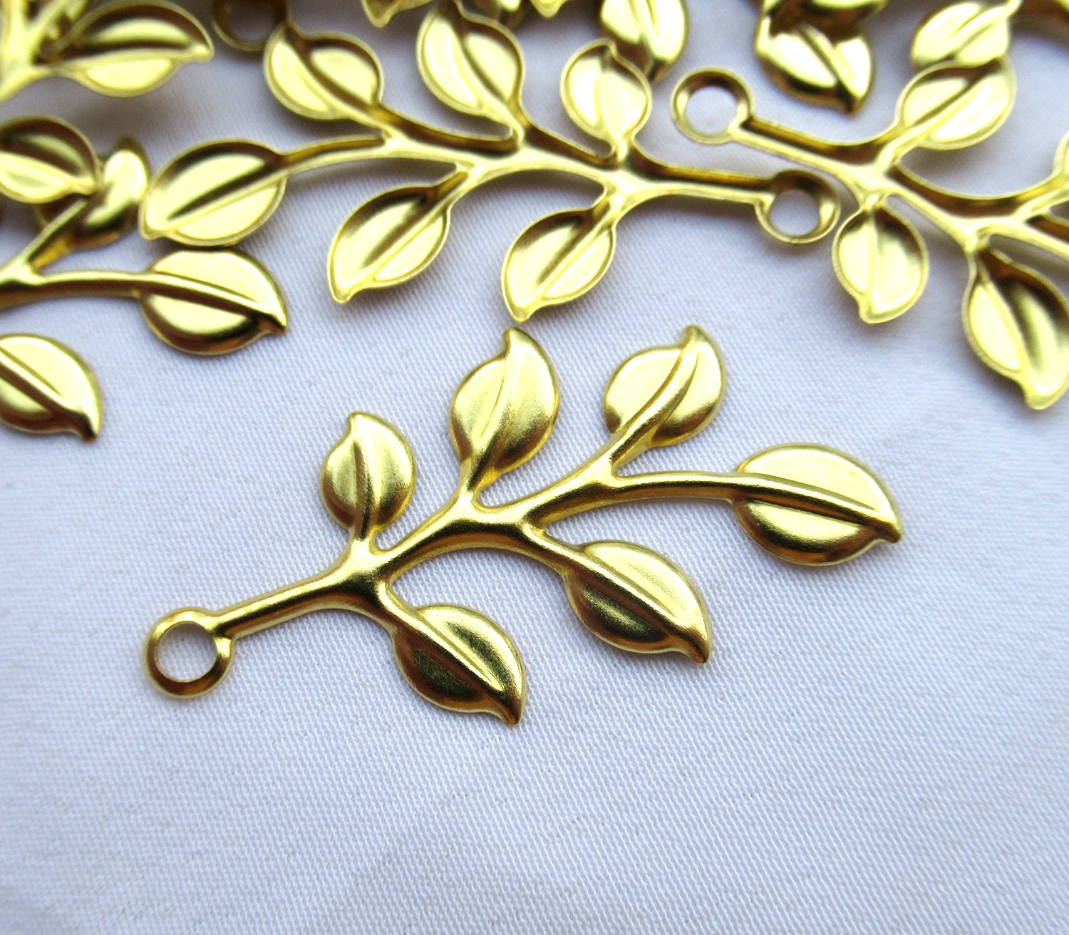 100pcs Branch 39x20mm Brass Plant Filigree Stamping Charm Findings
