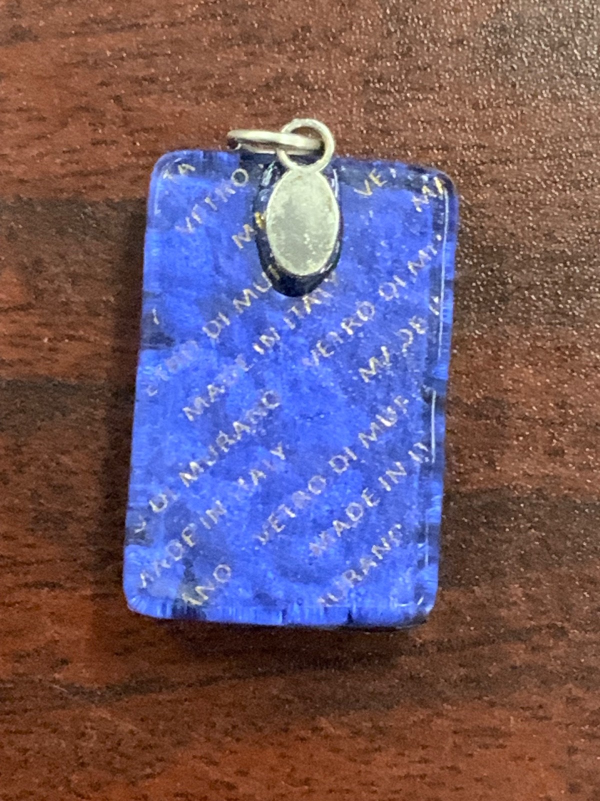 Murano Art Glass Pendant Only Vintage Black Blue Italy Di Vetro