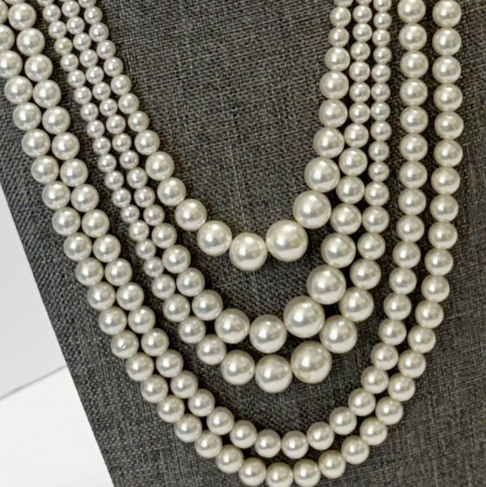 Vintage Sarah Coventry Contessa 5-Strand Faux Pearl Convertible Necklace 1966
