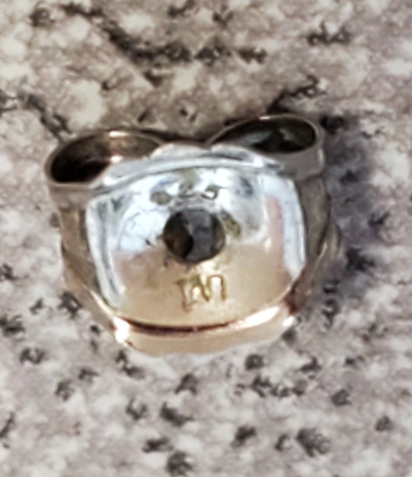 925 C Signed 5mm CZ Sterling Silver Square Faceted Cushion Cut Stud Estate Glam