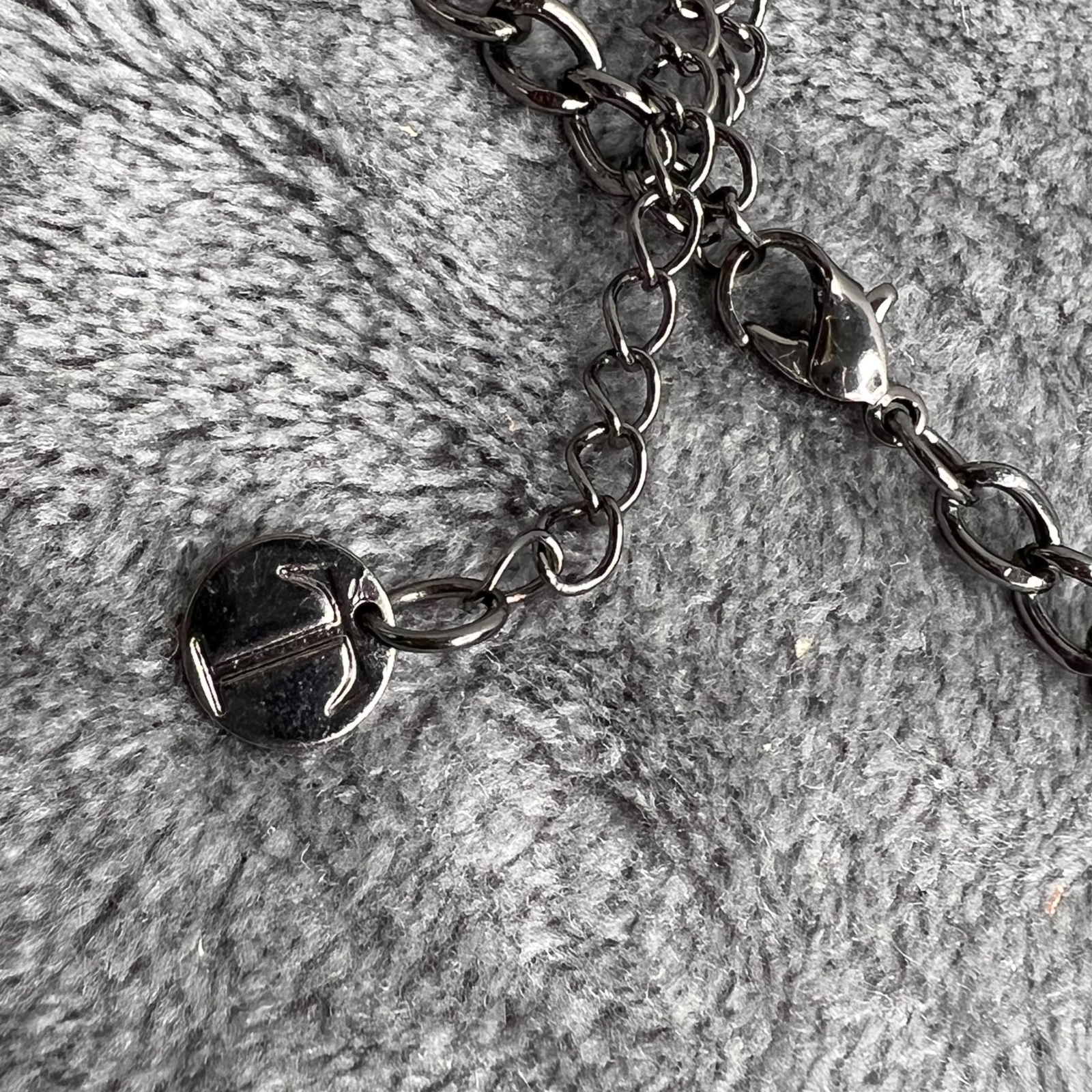 Talbots Layered Fringe Necklace Statement Black Beaded Gunmetal Dangle 20 in