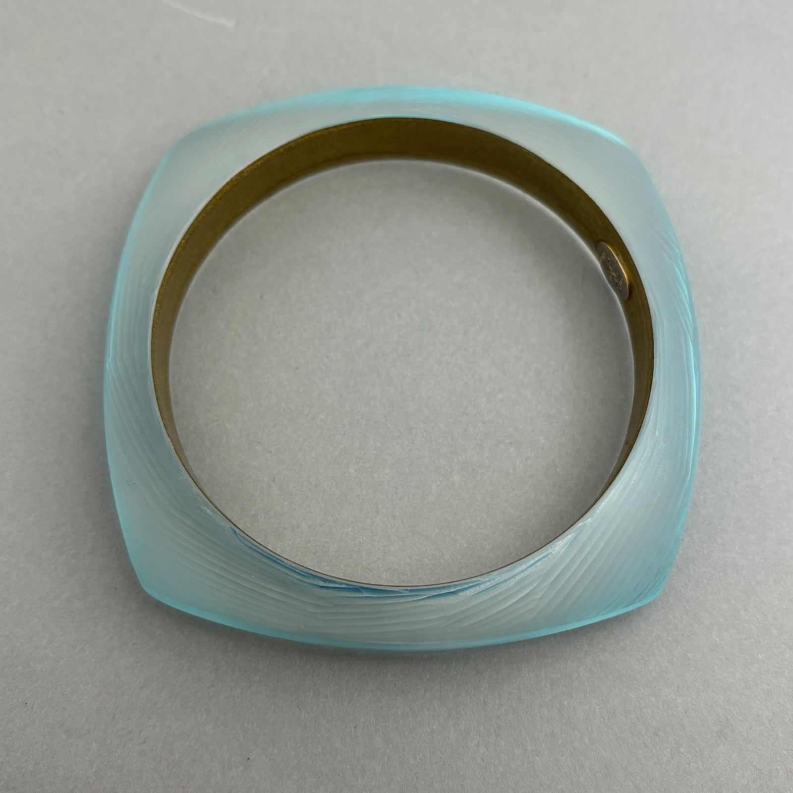 Alexis Bittar Bangle Bracelet Lucite Aqua Light Blue Translucent Vintage