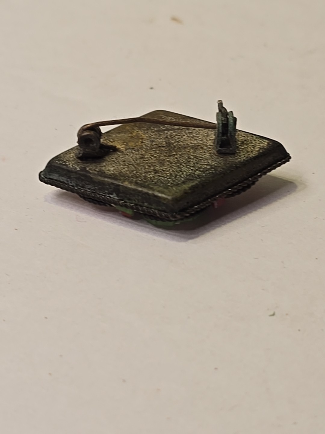 Vintage Italian Micro Mosaic Floral Brooch Pin
