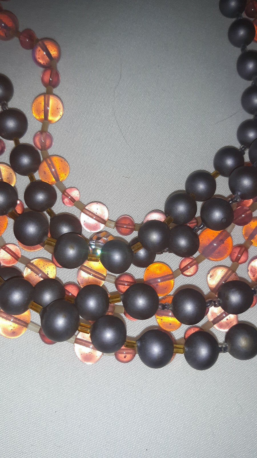 VINTAGE “ORNELLA” COLLECTIBLE NECKLACE 8 Strand,  MADE IN ITALY Pinks & Purples.