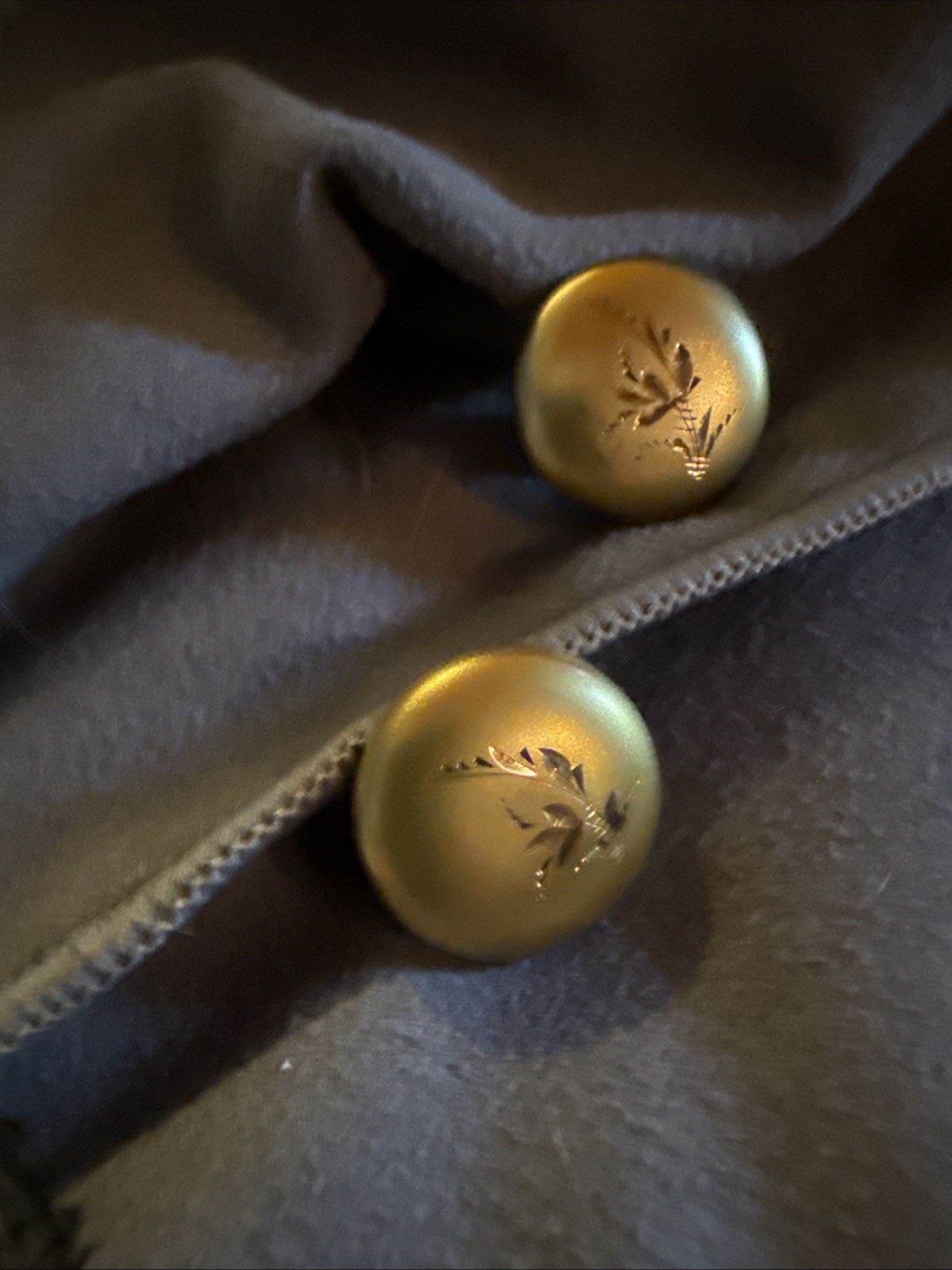 Antique Engraved Gold Cuff Links